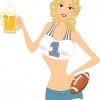 Girl Cheerleader Football Beer